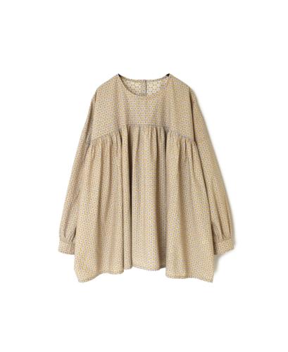 INSL23722 (ブラウス) 60'S POPLIN FLOWER PRINT BACK OPENING CREW-NECK SHIRT