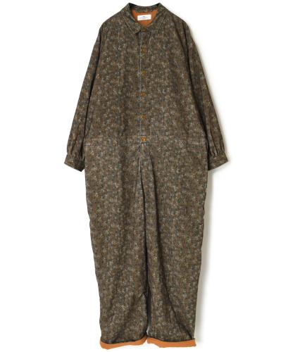 NSL22552 (オーバーオール) CORDUROY SMALL FLOWER PRINT REGULAR COLLAR OVERALLS
