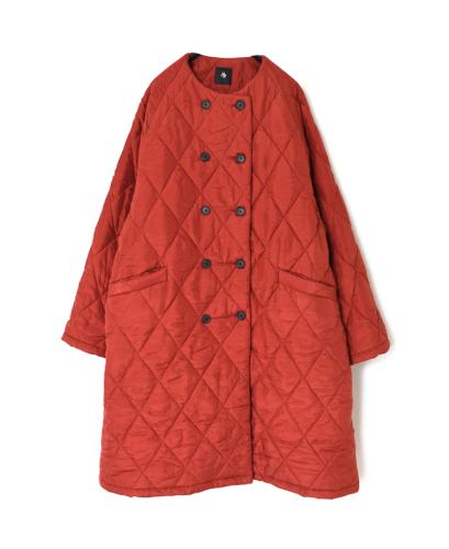 NMDS21512 (コート) PADDED SILK PLAIN NO COLLAR DOUBLE COAT