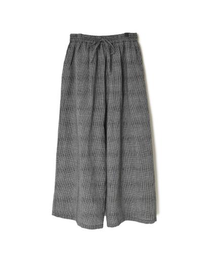 INSL22616 (パンツ) WOOL/LINEN SMALL CHECK & STRIPE EASY PANTS