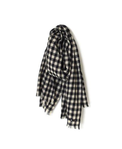 NMDS23596 (ストール) BOILED WOOL BIG GINGHAM CHECK STOLE
