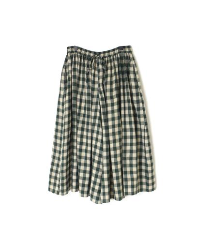 ●NMDS23595 (キュロット) BOILED WOOL BIG GINGHAM CHECK GATHERED CULOTTES