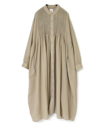 NMDS23582 (ワンピース) BOILED WOOL PLAIN BANDED SHIRT DRESS WITH MINI PINTUCK