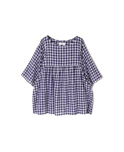 NSL24022 (ブラウス) COTTON FANCY GINGHAM CHECK DOLMAN SLEEVE PULLOVER