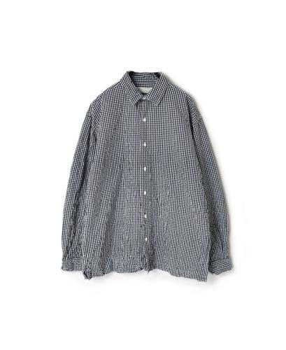 NVL2411GCW (シャツ) COTTON POPLIN CHECK REGULAR COLLAR L/SL SHIRT