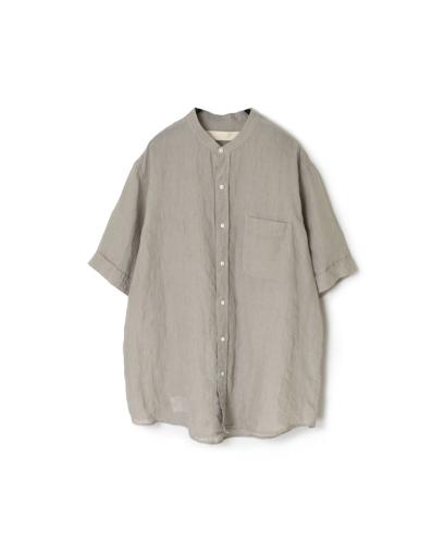 NVL2403LW (シャツ) WASHED 80'S POWER LOOM LINEN BANDED COLLAR S/SL SHIRT