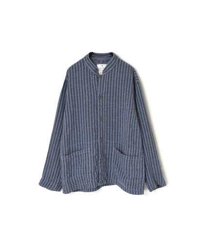 LNHT2302LWS (ジャケット) LINEN WIDE STRIPE STAND COLLAR OVERALL