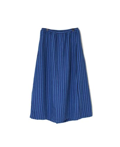 NAM2411LSW(キュロットスカート) LINEN STRIPE(WASH) WRAP CULOTTES WITH SEAM POCKET