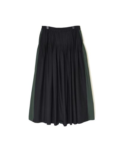 NMDS24641(スカート) 40s ORGANIC POPLIN(PATCHWORK) PINTUCK FLARED SKIRT WITH PATCH WORK