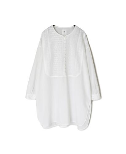 NMDS25203(シャツ) 60s ORGANIC CAMBRIC CREW-NECK BOSOM EMB SHIRT