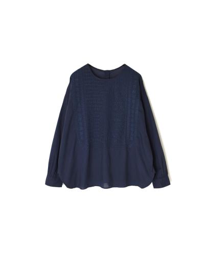 NMDS25202(シャツ) 60s ORGANIC CAMBRIC BACK OPENING CREW-NECK EMB SHIRT