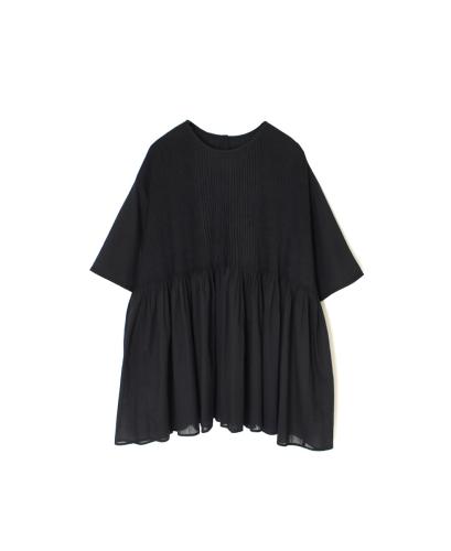 NMDS25221(シャツ) 80s ORGANIC VOILE PLAIN CREW-NECK P/O HALF/SL SHIRT WITH MINI PINTUCK