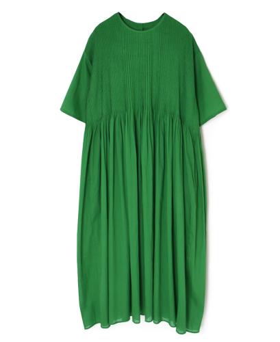 NMDS25223(ワンピース) 80s ORGANIC VOILE PLAIN CREW-NECK P/O DRESS WITH MINI PINTUCK