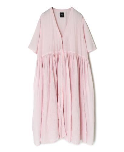 NMDS25233D(ワンピース) COTTON&LINEN PATCHWORK(OVERDYE) GATHERED WRAP DRESS