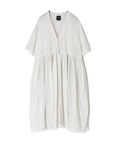 NMDS25233D(ワンピース) COTTON&LINEN PATCHWORK(OVERDYE) GATHERED WRAP DRESS