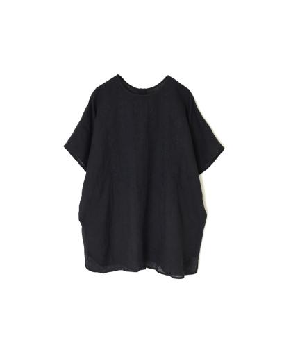 NMDS25242(シャツ) 80s POWER LOOM LINEN PLAIN BACK OPENING CREW-NECK S/SL EMB SHIRT