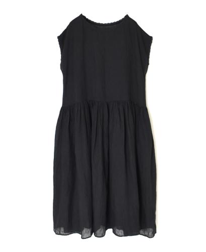 NMDS25244(ワンピース) 80s POWER LOOM LINEN PLAIN BOAT-NECK LACE PULLOVER DRESS