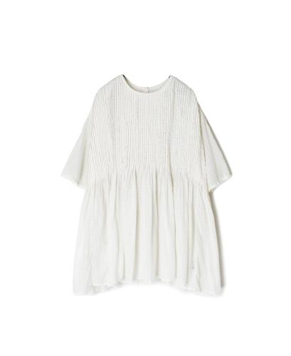 ●NMDS25251D(シャツ) 80s ORGANIC DOBIE CHECK(OVERDYE) CREW-NECK P/O HALF/SL SHIRT WITH PINTUCK
