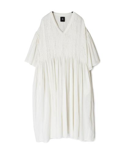 NMDS25253D(ワンピース) 80s ORGANIC DOBIE CHECK(OVERDYE) FLARED SLEEVE DRESS WITH PINTUCK