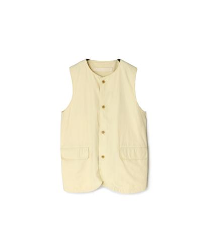 NVL2502CP(ベスト) 40s ORGANIC POPLIN NO COLLAR VEST