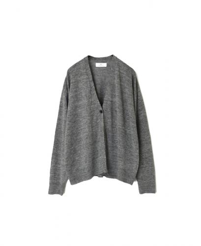 GNSL23302 (ニット) 12GG 1PLY LINEN PLAIN V-NECK 1 BUTTON CARDIGAN