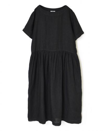 ●NAM1632LP (ワンピース) LINEN PLAIN (OVERDYE) BOAT NECK S/SL ONE-PIECE