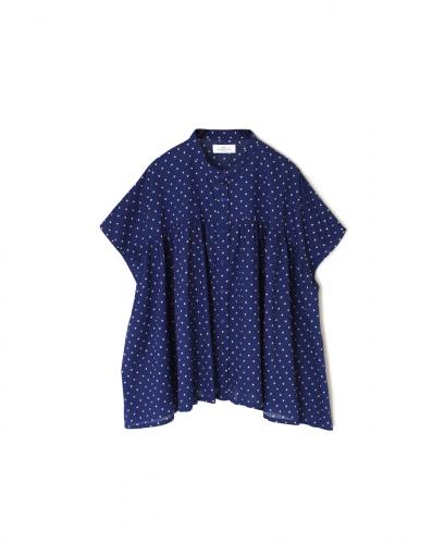 NSL24011 (シャツ) 80s COTTON VOILE DOT PRINT BANDED COLLAR FRENCH/SL SHIRT