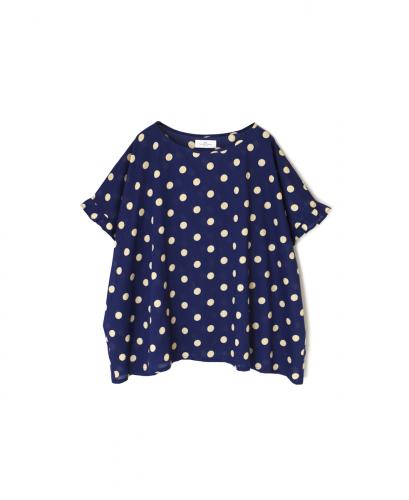 NSL24012 (ブラウス) 80s COTTON VOILE DOT PRINT GATHERED SMOCK