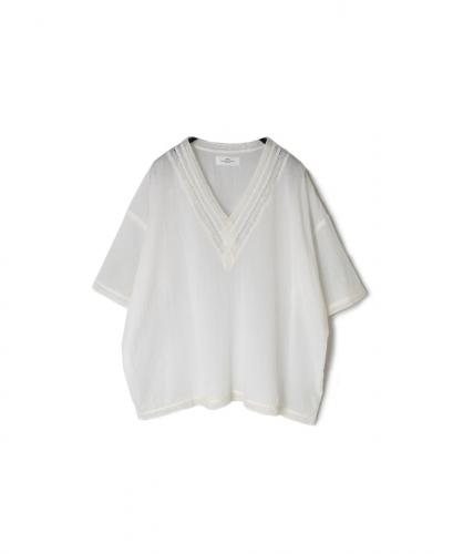 NSL24032 (ブラウス) VOILE LACE V-NECK LACE S/SL PULLOVER