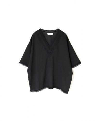 NSL24032 (ブラウス) VOILE LACE V-NECK LACE S/SL PULLOVER