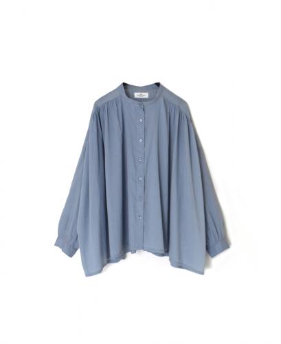 NSL25041(シャツ) 80s COTTON VOILE PLAIN BANDED COLLAR GATHER SHIRT