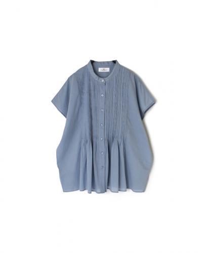 NSL25042(シャツ) 80s COTTON VOILE PLAIN BANDED COLLAR FRENCH/SL PINTUCK SHIRT