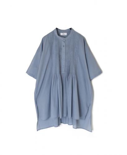 NSL25043(シャツ) 80s COTTON VOILE PLAIN BANDED COLLAR S/SL PINTUCK SHIRT