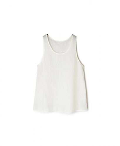 INMDS25081(タンクトップ) HANDWOVEN COTTON SILK CHECK U-NECK TANK TOP