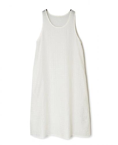 INMDS25082(ワンピース) HANDWOVEN COTTON SILK CHECK U-NECK TANK TOP DRESS