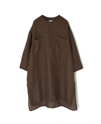 IMDSH2503HLD(シャツ) HANDWOVEN LINEN PLAIN(OVERDYE) MDS 3/4SL LONG PULLOVER SHIRT
