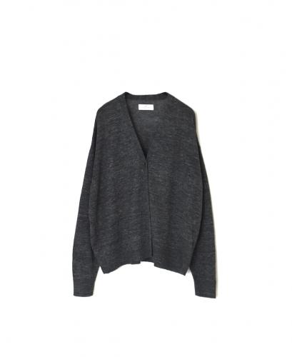 GNSL23302 (ニット) 12GG 1PLY LINEN PLAIN V-NECK 1 BUTTON CARDIGAN