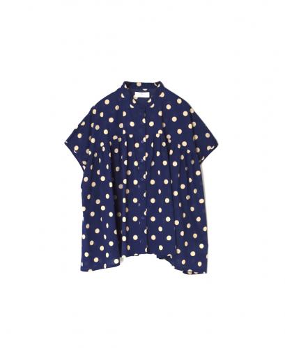 NSL24011 (シャツ) 80s COTTON VOILE DOT PRINT BANDED COLLAR FRENCH/SL SHIRT