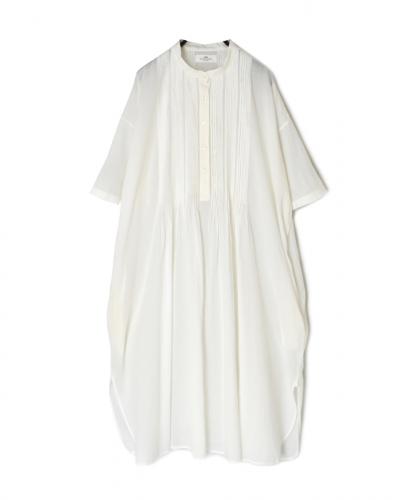 NSL25044(ワンピース) 80s COTTON VOILE PLAIN BANDED COLLAR S/SL PINTUCK DRESS