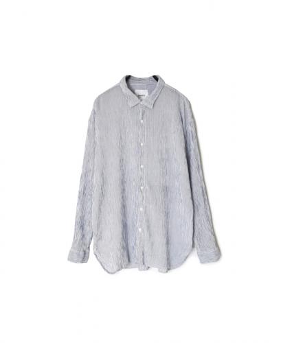 INAM2502GSD(シャツ) SINGLE GAUZE STRIPE OVERDYE UTILITY REGULAR COLLAR SHIRT
