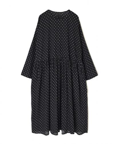 NSL25011(ワンピース)80sCOTTON VOILE DOT PRINT CREW-NECK PULLOVER DRESS