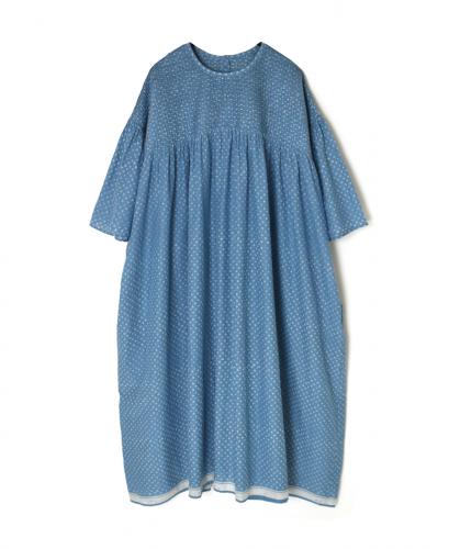 INMDS25103(ワンピース) 80s VOILE TRIANGLE BLOCK PRINT BACK OPENING PULLOVER DRESS WITH MINI PINTUCK