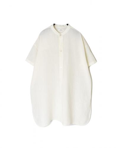 INSL25202(チュニック) 60s LINEN PLAIN BANDED COLLAR 3/4SL TUNIC