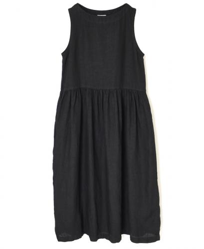 ●NAM1633LP (ワンピース) LINEN PLAIN (OVERDYE) BOAT NECK NO/SL ONE-PIECE