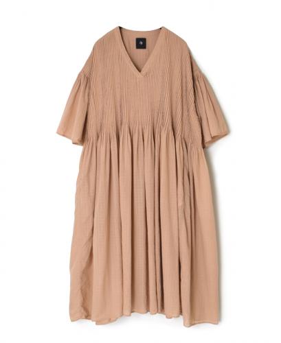 NMDS25253D(ワンピース) 80s ORGANIC DOBIE CHECK(OVERDYE) FLARED SLEEVE DRESS WITH PINTUCK