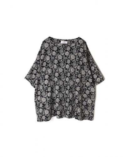 NSL25082(スモック) 80s VOILE TWO TONE FLOWER PRINT GATHERED SMOCK