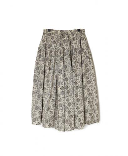NSL25085(キュロット) 80s VOILE TWO TONE FLOWER PRINT CULOTTES