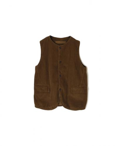 NVL2562D(ベスト)WIDE&NARROW WALE CORDUROY(OVERDYE) 60'S ORGANIC CAMBRIC NO COLLAR VEST