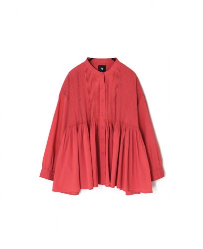 NMDS25521(シャツ) 60s ORGANIC CAMBRIC PLAIN BANDED COLLAR SHIRT WITH MINI PINTUCK