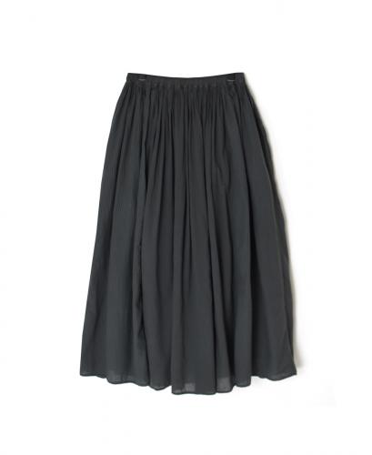 NMDS25515D(スカート) 80s ORGANIC COTTON SMALL CHECK&VOILE PLAIN(OVER DYE) RAJASTAN TUCK GATHERED SKIRT